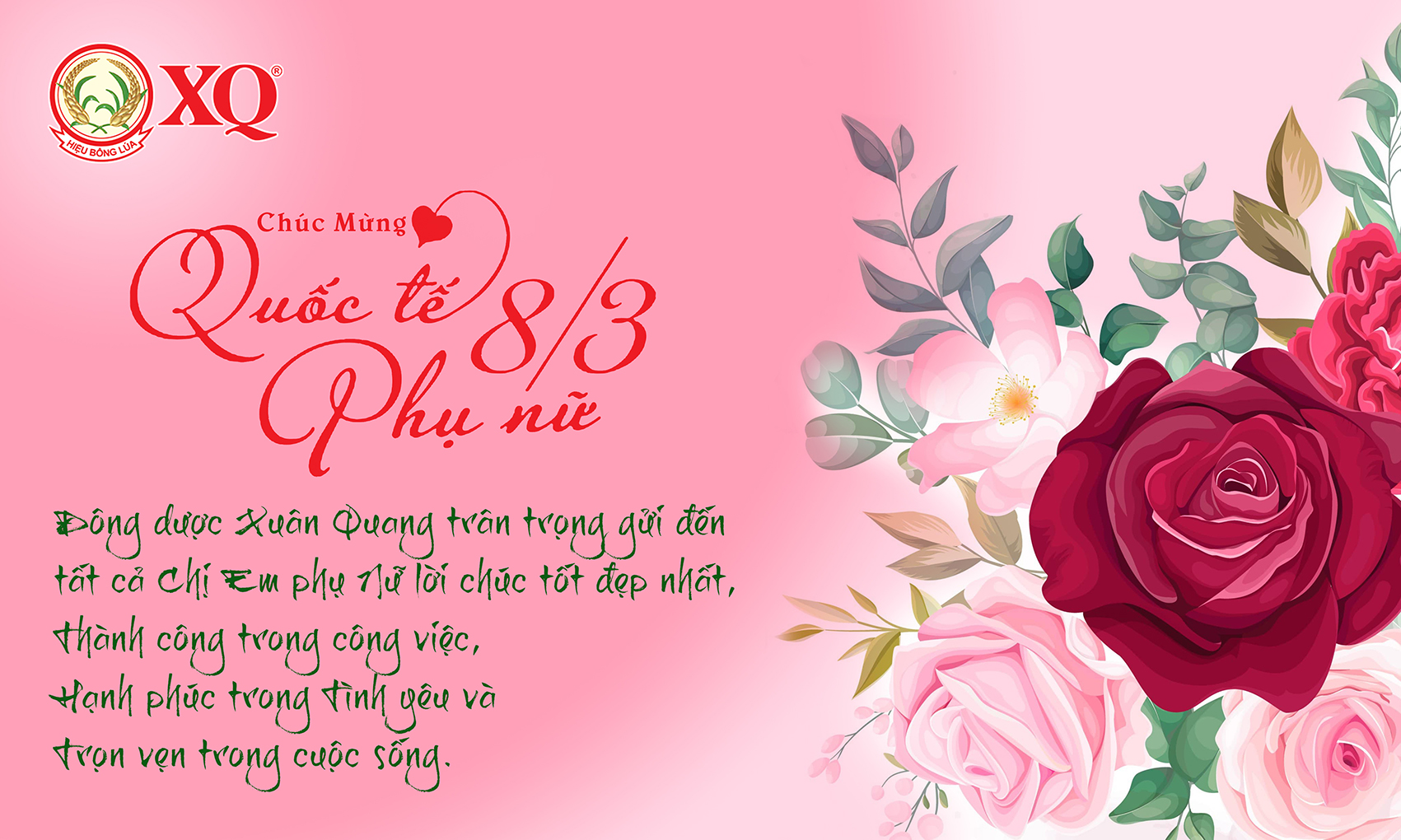 Chúc mừng ngày quốc tế phụ nữ 8/3.
