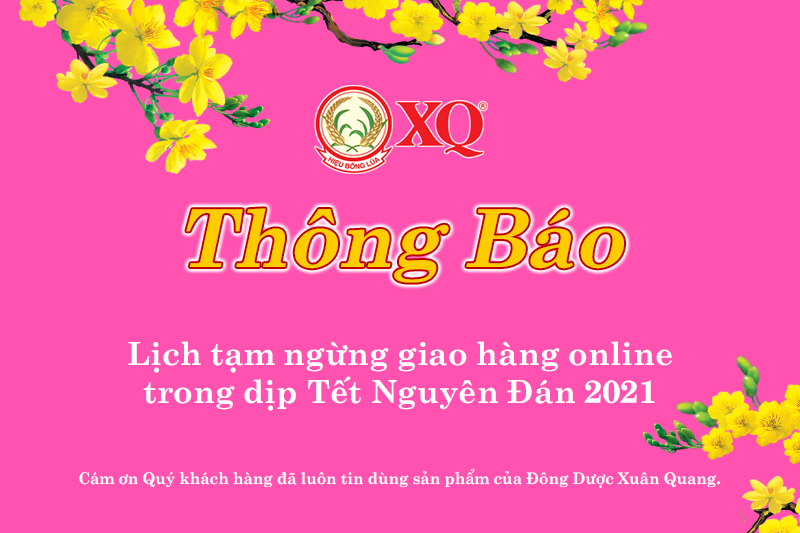 THÔNG BÁO LỊCH TẠM NGƯNG GIAO HÀNG ONLINE TRONG DỊP TẾT