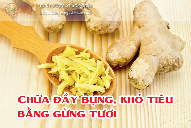 Chữa đầy bụng, khó tiêu bằng gừng tươi