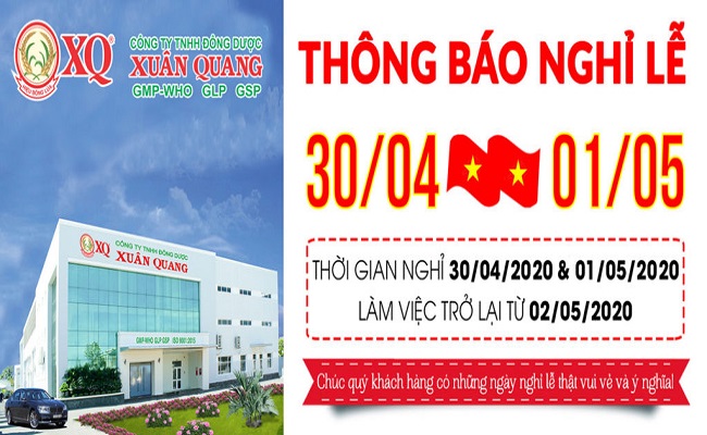 THÔNG BÁO NGHỈ LỄ 30/4 VÀ QUỐC TẾ LAO ĐỘNG 01/05